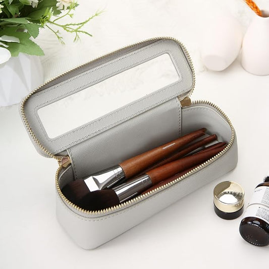 Aveniee Clear Makeup Brush Bag, Slim Brush Holder Cosmetic Case, Small Travel - Image 2