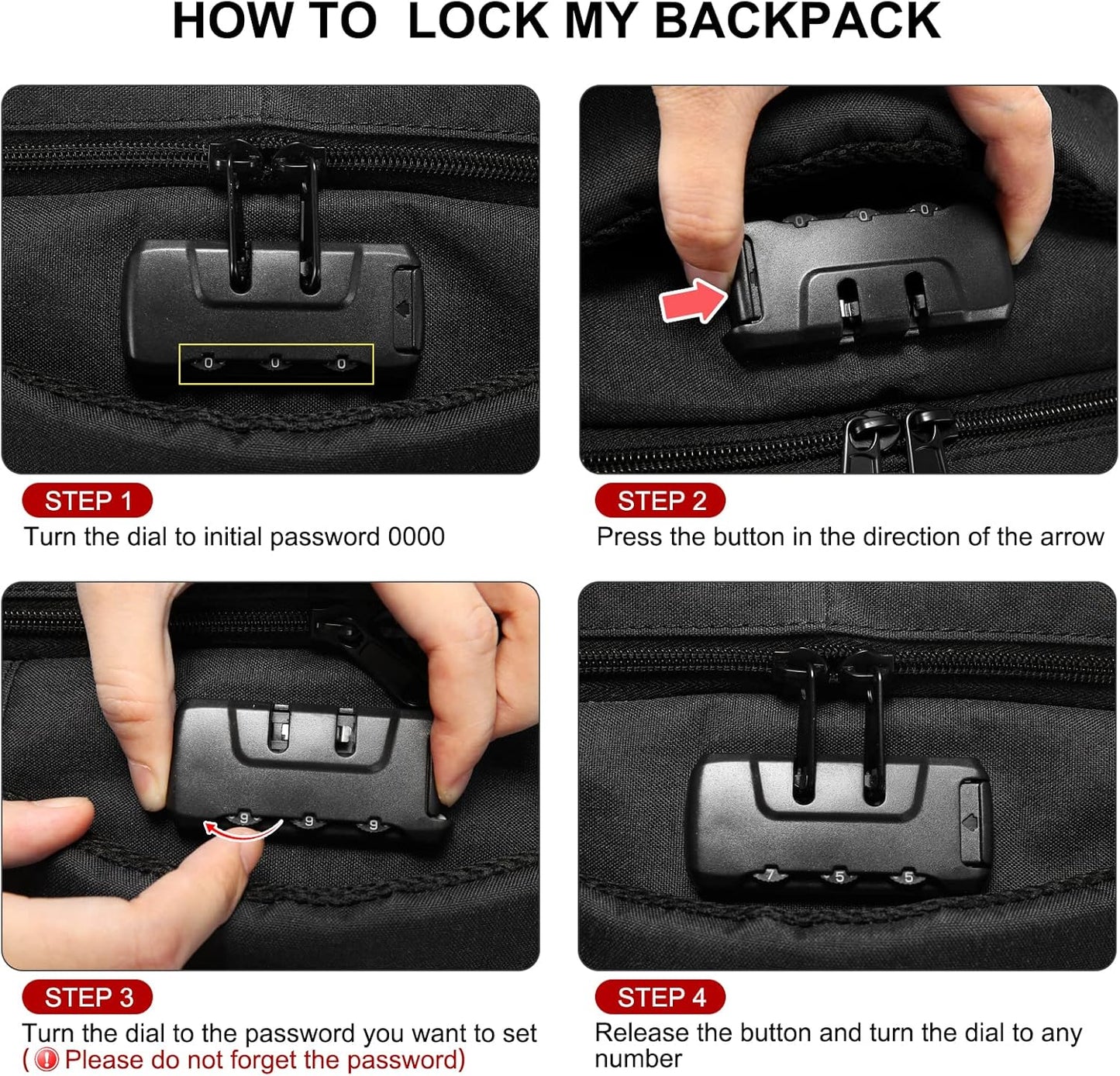 LOVEVOOK 17 inch Travel Laptop Backpack, DarkGrey, Waterproof, Anti-Theft with Lock, USB Charging Port, Large Capacity, Multi-Purpose