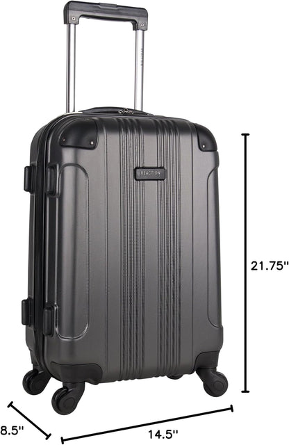 Kenneth Cole REACTION Out of Bounds Lightweight Hardshell 4-Wheel Spinner Luggage, Charcoal, 20-Inch Carry On