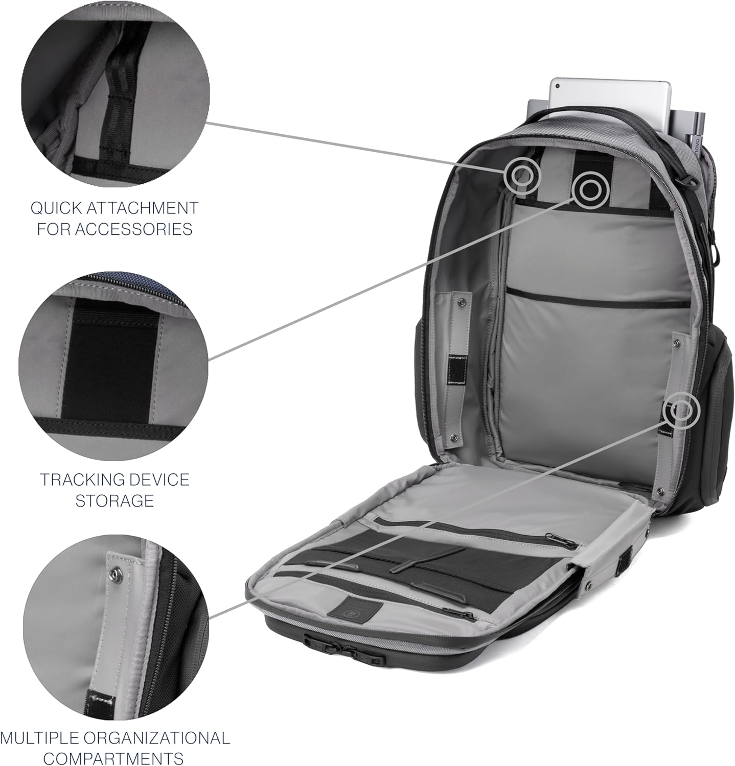 Travelpro Altitude Large Expandable Travel Laptop Backpack 30-36L, 16 Inch Laptop, Water Resistant, Work, Business, Men and Women, Falcon Grey