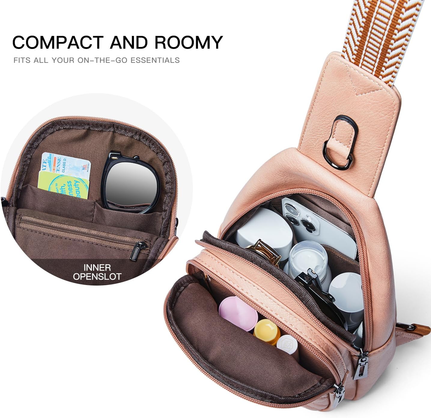 Sling Bag For Women Fanny Pack Crossbody Travel Shoulder Belt Bags Tote Backpack Purse Faux Leather