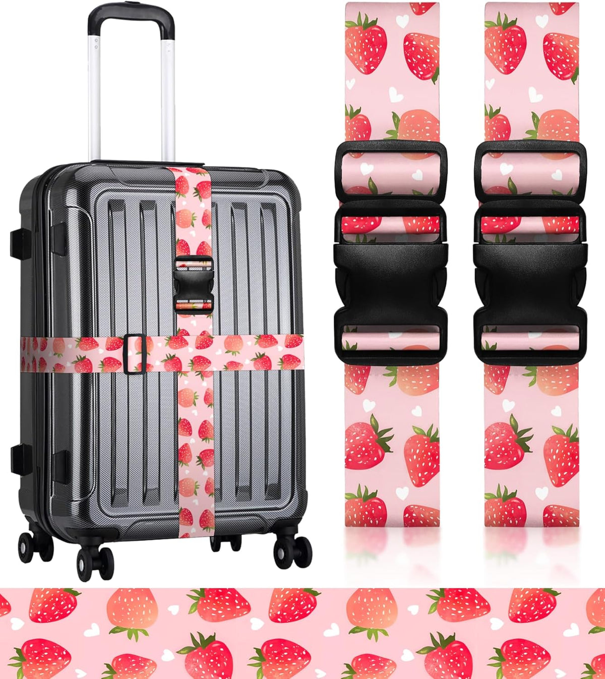 Luggage Straps for Suitcases Travel Belt Luggage Band Heavy Duty Traveling Luggage Identifier Cute Women Girls Unique Accesory,