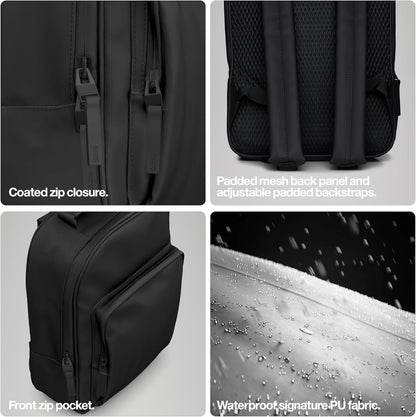 RAINS Regular Book Daypack, Backpack, Laptop Bag, Waterproof, 2 Year Warranty, Black