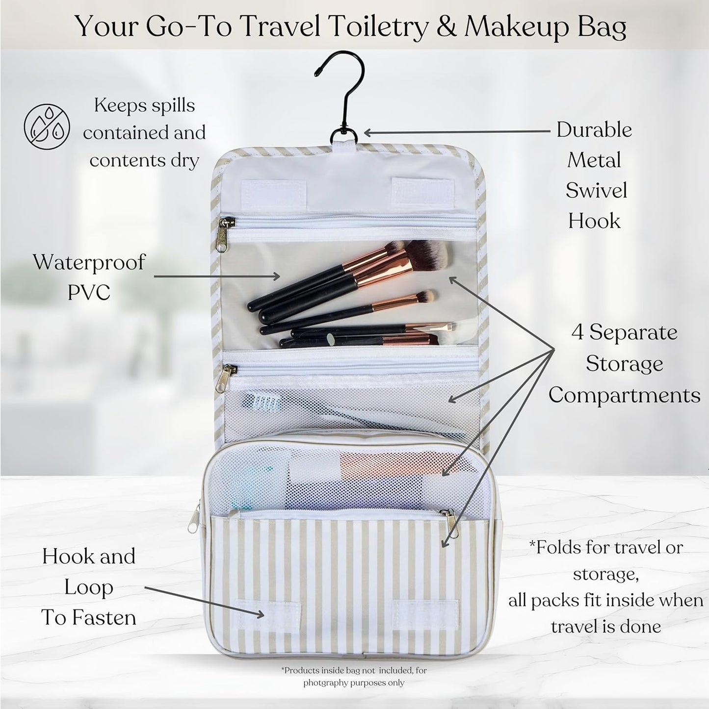 9 Set Packing Cubes - Suitcase Organizer, Cute Packing Cubes, Travel Bags Organizer for Luggage with Hanging Toiletry and Shoe Bag, Travel Essentials for Women, Men and Kids -Stripe