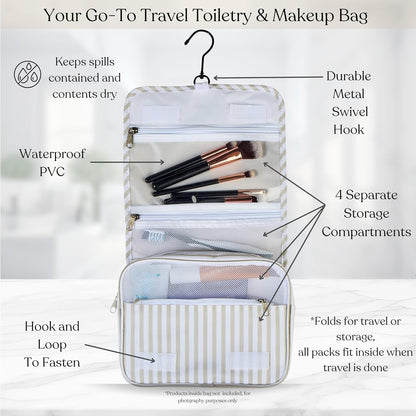 9 Set Packing Cubes - Suitcase Organizer, Cute Packing Cubes, Travel Bags Organizer for Luggage with Hanging Toiletry and Shoe Bag, Travel Essentials for Women, Men and Kids -Stripe