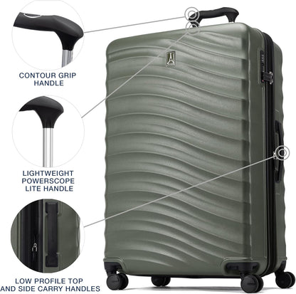 Travelpro Maxlite Air V2 Hardside Expandable Checked Luggage, 8 Spinner Wheels, Lightweight Hard Shell Suitcase, TSA lock, Slate Green, Checked Large 28-Inch
