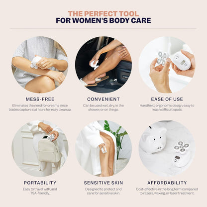Freebird FlexSeries Electric Razor for Women - Silk Smooth Legs, Body Hair, & Pubic Shaver - for Private Area, Sensitive Skin, Bikini Trimmer