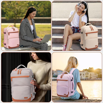 50L Travel Backpack with USB Charging Port, Water-Resistant Carry On Backpack for Men Women, Business Laptop Backpack for Trips & Commutes, Fits 18 Inch Laptop