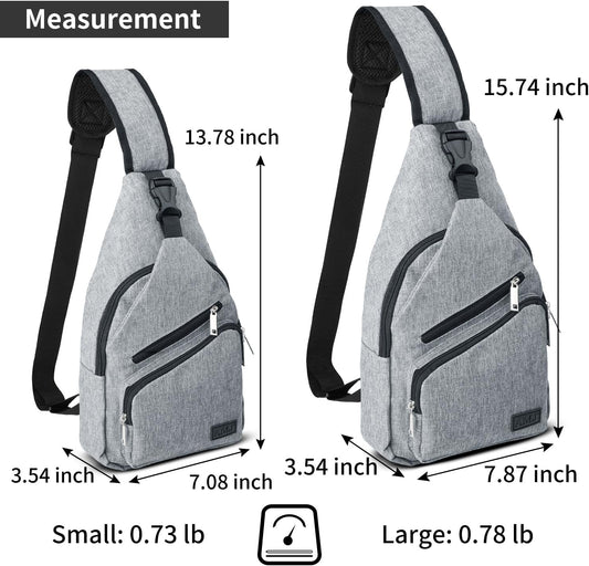 AMJ Crossbody Sling Bag Men Women, Casual Shoulder Backpack, Chest Daypack Satchel for Hiking Travel