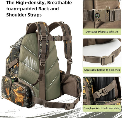 hunting backpack for men Waterproof Camo Hunting Pack gifts for men hunting gear Day Pack-BlessedLeaf-35L