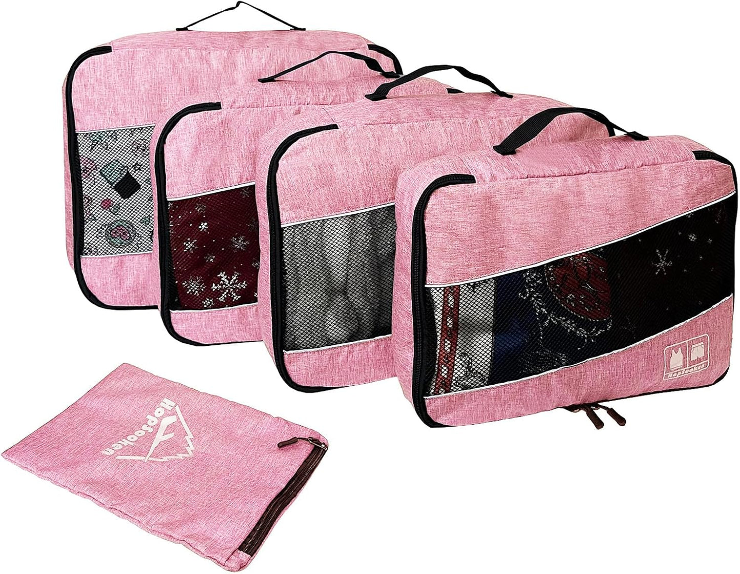 5 Set Packing Cubes for Travel Large Suitcase Luggage Organizer Bags Travel Accessories Vacation 4 Cubes 1 Laundry Pouch Bag