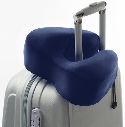 Lewis N. Clark Contoured Memory Foam Hexform Travel Cervical Neck Pillow for Shoulder & Neck Pain, Airplane, Camping, Kids & Adults, Premium, Navy