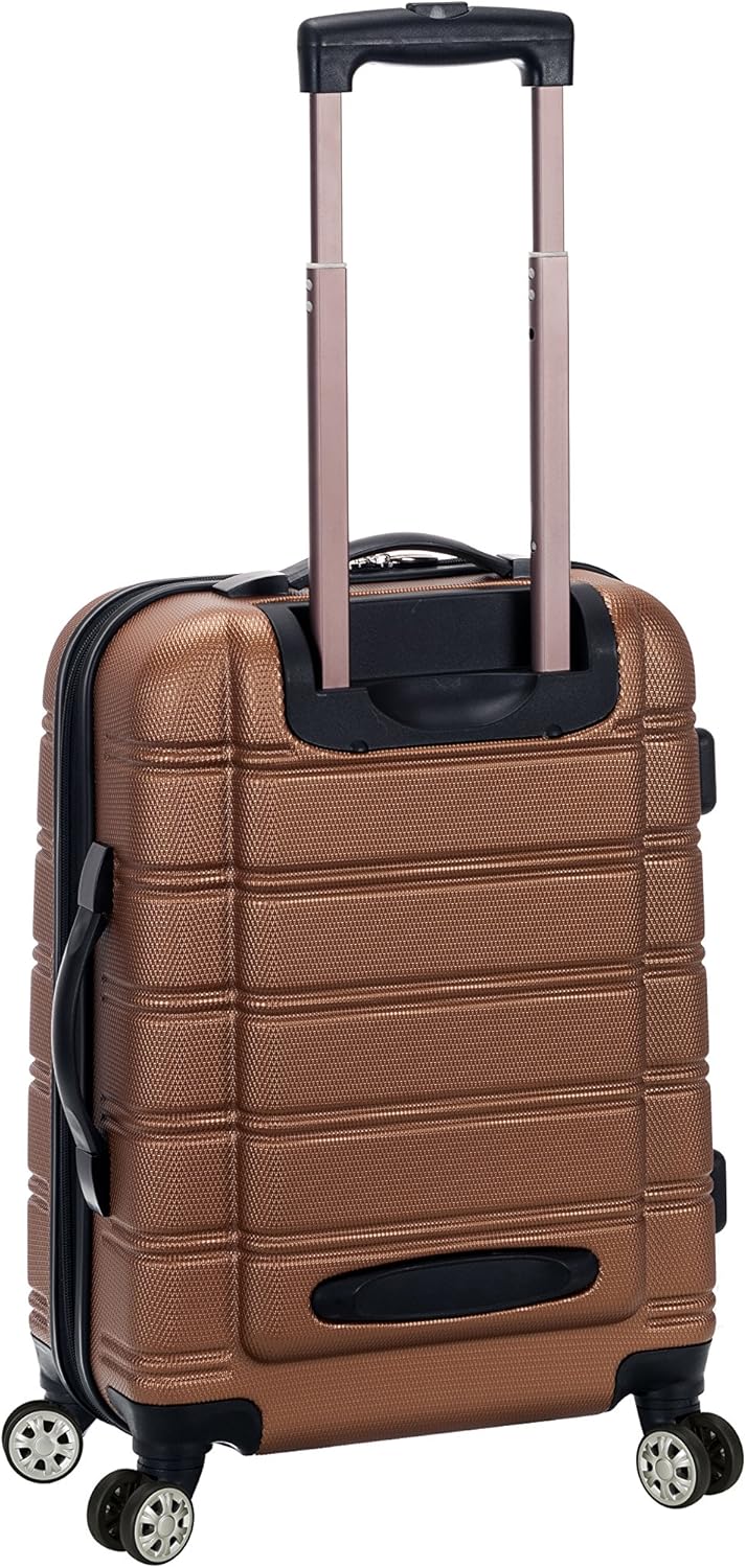 Rockland Melbourne Hardside Expandable Luggage with Spinner Wheels, Brown, 2 Piece (20/28)