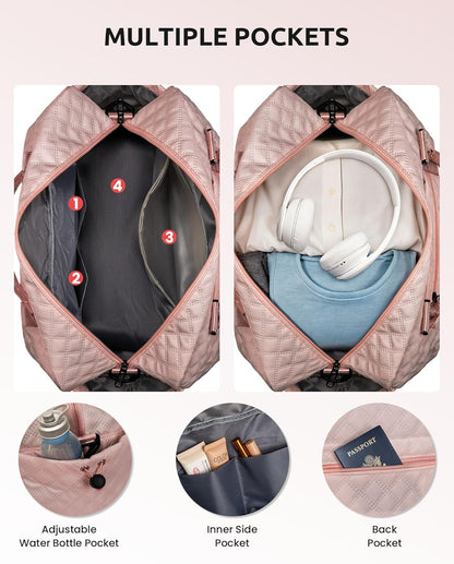 Preteen Gifts, Travel Bags for Girls, Initial Duffle Bag with Shoe Compartment, Kids Weekender Bag with Shoulder Strap, Overnight Bag for Women,Travel Bag with Makeup Bag (Letter E)