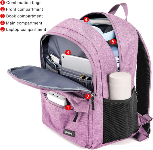 School Backpack for Teen Girls, Cute College Backpacks for Women Students Aesthetic Bookbag Large 15.6 Inch Laptop Bag Middle School Back Pack, Pink