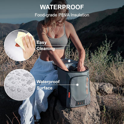 SPARTER Backpack Cooler Insulated Leak Proof 33/49 Cans, 2 Insulated Compartments Thermal Bag, Portable Lightweight Beach Travel Camping Lunch Backpack for Men and Women