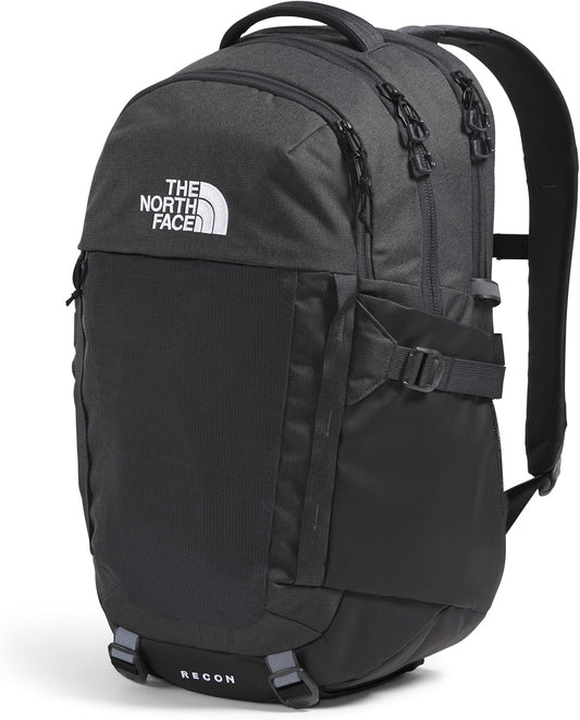THE NORTH FACE Recon Everyday Laptop Backpack | Daypack with Water Repellent Finish, 16" Laptop Sleeve, 2 Water Bottle Pockets, Asphalt Grey Light Heather/TNF Black-NPF, One Size