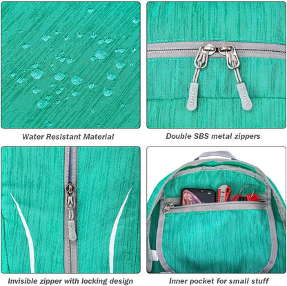 ZOMAKE 25L Ultra Lightweight Packable Backpack, Foldable Hiking Backpacks Water Resistant Small Folding Daypack for Travel(Dark Green)