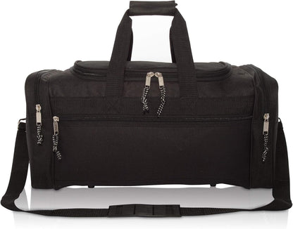 DALIX 21" Blank Sports Duffle Bag Gym Bag Travel Duffel Adjustable Strap in Black