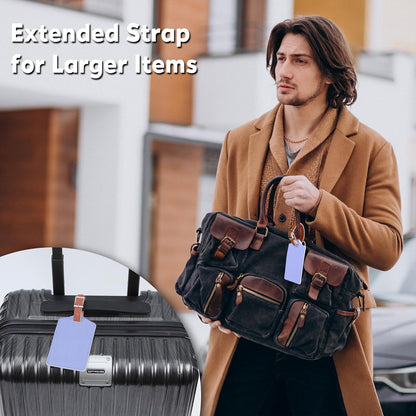 Travelambo Luggage Tags for Suitcases Faux Leather Privacy Protection 2 Pack Bag Tags Travel Accessories Essential, Cross Purple