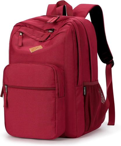 ZORFIN 26L Backpack for College, and Travel: Water Resistant Bookbag - Russet Red
