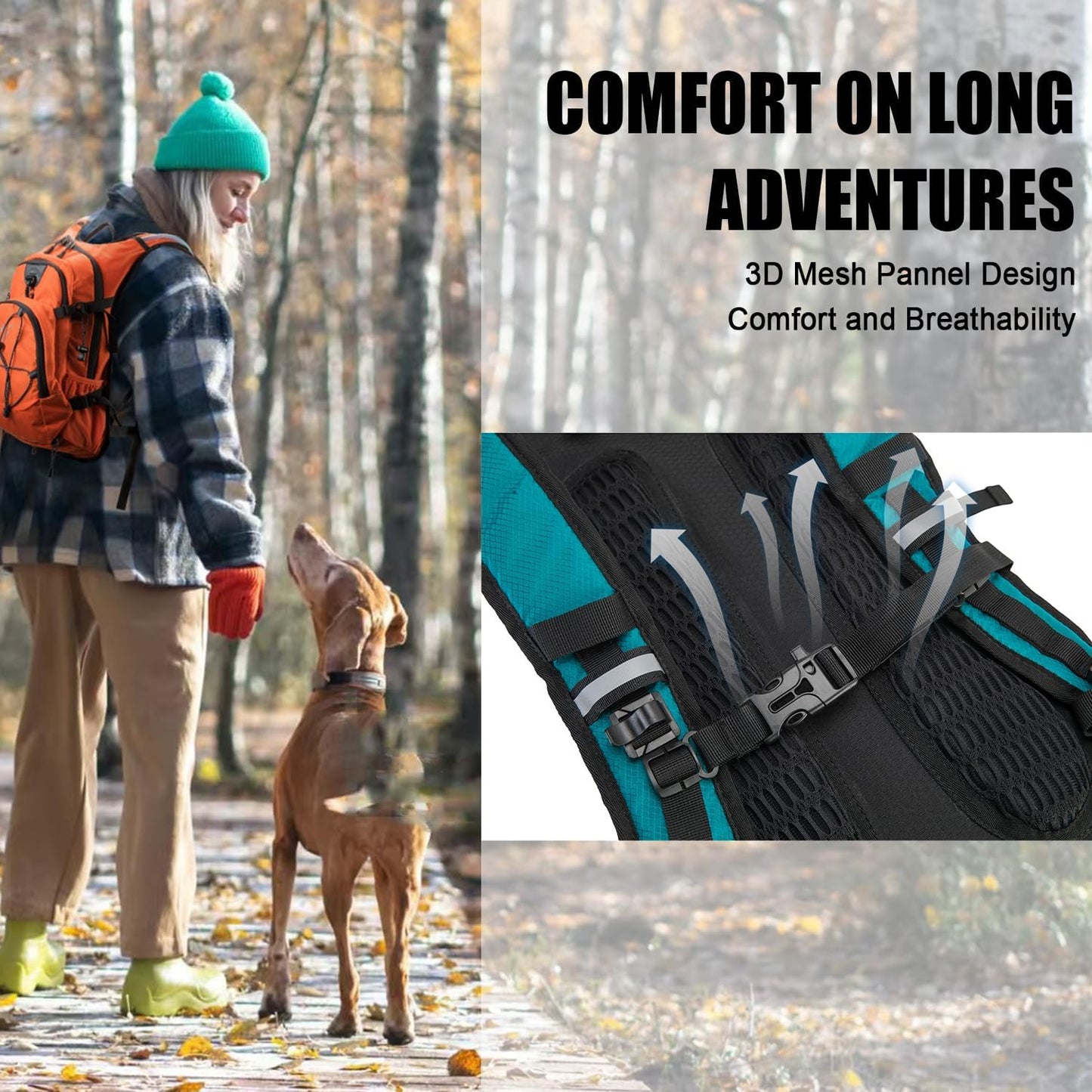 Hydration Backpack Pack with 2L Water Bladder 18L Hiking Backpack Women Men Lightweight Hydropack Insulated Daypack for Biking, Running, Festival