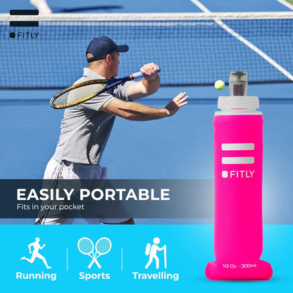 Soft Flask - Shrink As You Drink Soft Water Bottle for Hydration Pack - Folding Water Bottle Ideal for Running, Hiking, Cycling, Climbing & Rigorous Activity