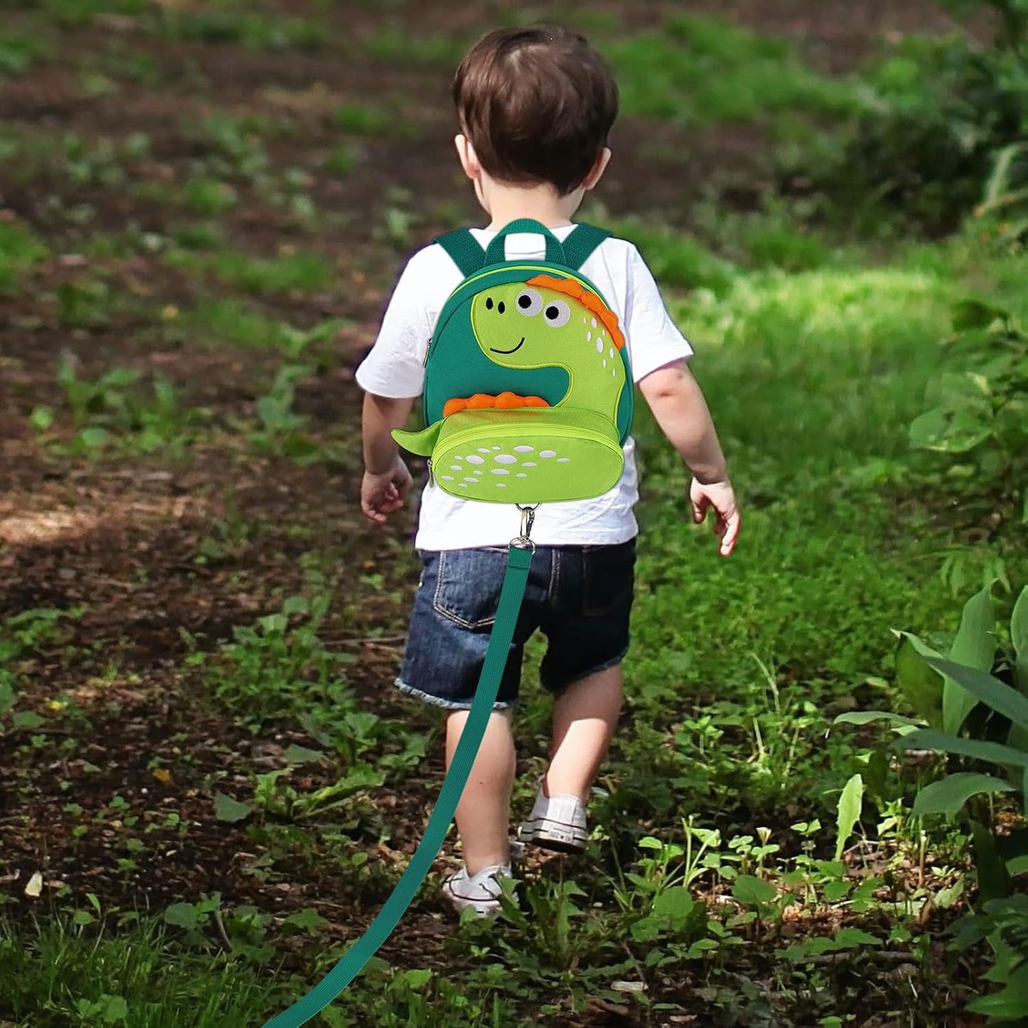 Accmor Toddler Harness Backpack Leash, Cute Dinosaur Backpacks with Anti Lost Wrist Link, Cute Mini Child Backpack Wristband Tether Strap and Protection Leashes for Boys Girls Aged 1-3 Years