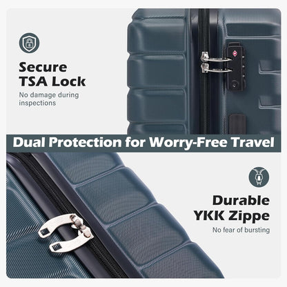 Coolife Carry On Luggage Airline Approved with Wheels Hard Shell Suitcase Spinner TSA Lock Telescopic Handle 20in-Wine Red