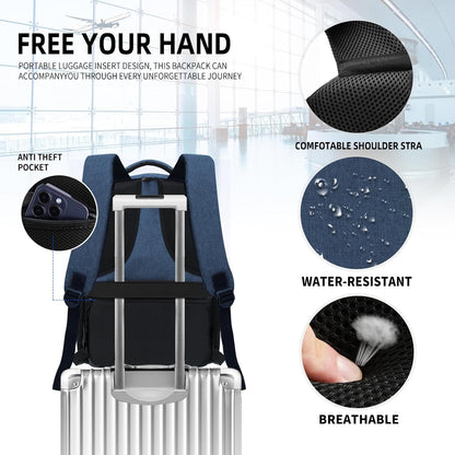 Backpack for School, School Backpack for Boys Girls Teens, College Book Bag, Water Resistant Bookbag, Back Pack for Men Women, Business Work Travel Blue