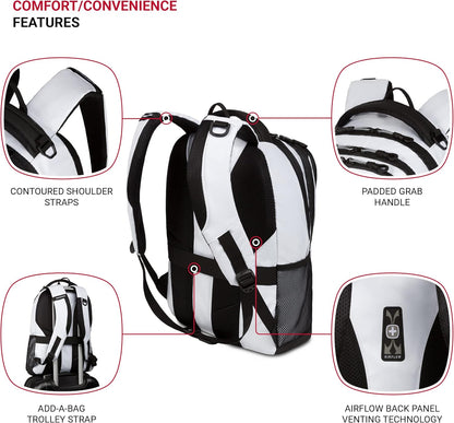 SwissGear Cecil 5505 Laptop Backpack, White, 18-Inch