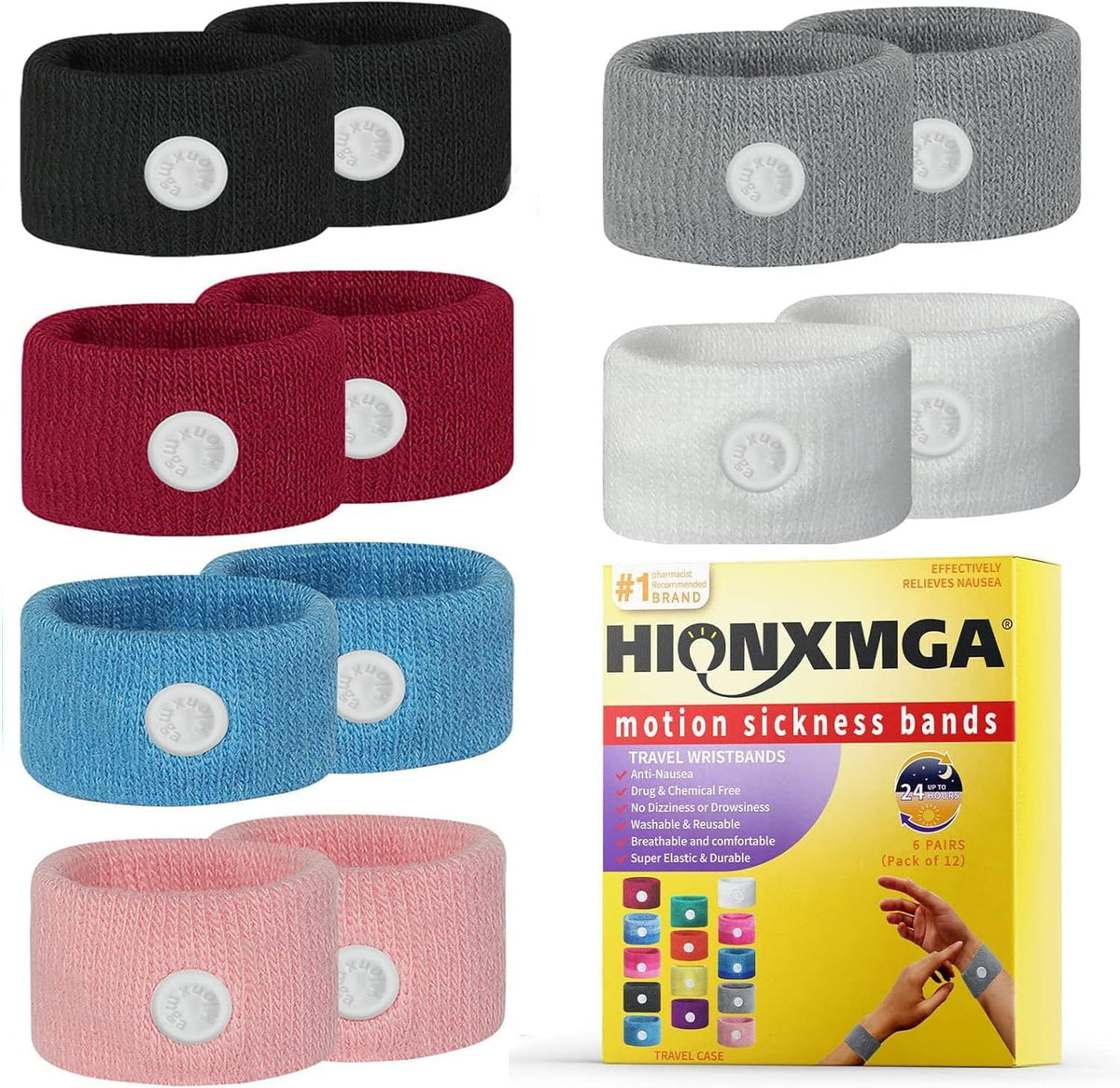 Motion Sickness Bands/Acupressure Nausea Wristband for Nausea,Sea Sickness Wristbands for Natural Relief of Morning Sickness,Dizziness, Motion Sickness(Car, Sea, Flying Travel Sickness)