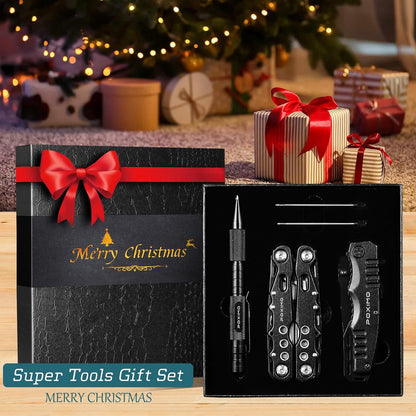 Gifts for Christmas, Multitools Set with Multi-Pliers, Pocket Knife, Tactical Pen 3-In-1, Christmas Gifts Stocking Stuffers for Men Women, EDC Multi-tools(Merry Christmas)