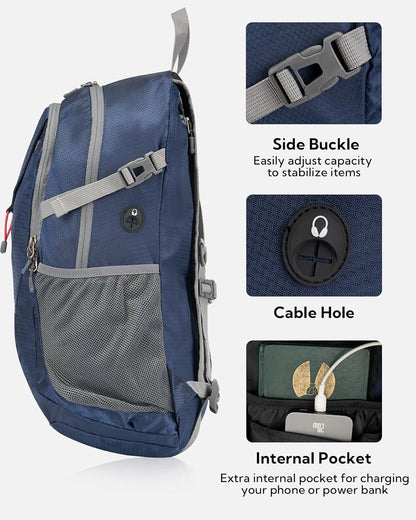 WATERFLY Lightweight Packable Hiking Backpack: 30L Foldable Travel Daypack Ultralight Camping Day Pack for Woman Man