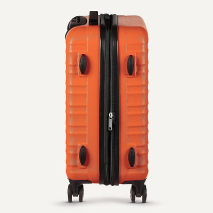 Amazon Basics 26" Hardside Medium Checked Luggage, Hardshell Suitcase With Wheels, Expandable For Up to 15% More Space, With Scratch-Resistant Surface, Four Multi-directional Wheels, Orange