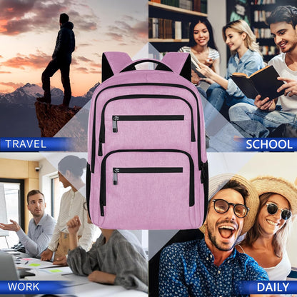 Backpck for Women, School backpacks for Teen Girls Boys, 15.6 inch Laptop Back Packs with USB Charger Port, Mochilas for Business, College, Pink