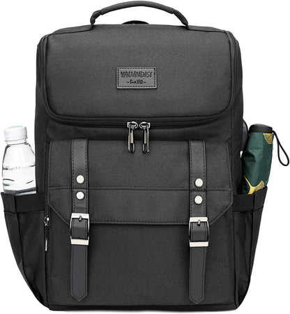 YALUNDISI Vintage Backpack Travel Laptop Backpack with usb Charging Port for Women & Men College Backpack Fits 15.6 Inch Laptop Black