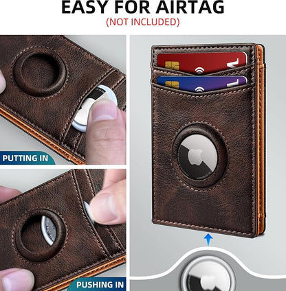 Airtag Wallet for Men- with Money Clip Gift Boxed, Magnetic Closure Slim - Image 3