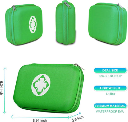 276 Car First Aid Kit for Business, Portable First Aid Kits Travel Szie Emergency Essentials Supplies for Outdoor Activities Skating Boating, Green AMORNING