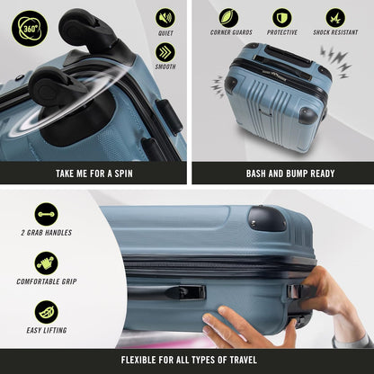 Kenneth Cole REACTION Out of Bounds, Granite Blue, 3-Piece Set (20", 24", & 28")