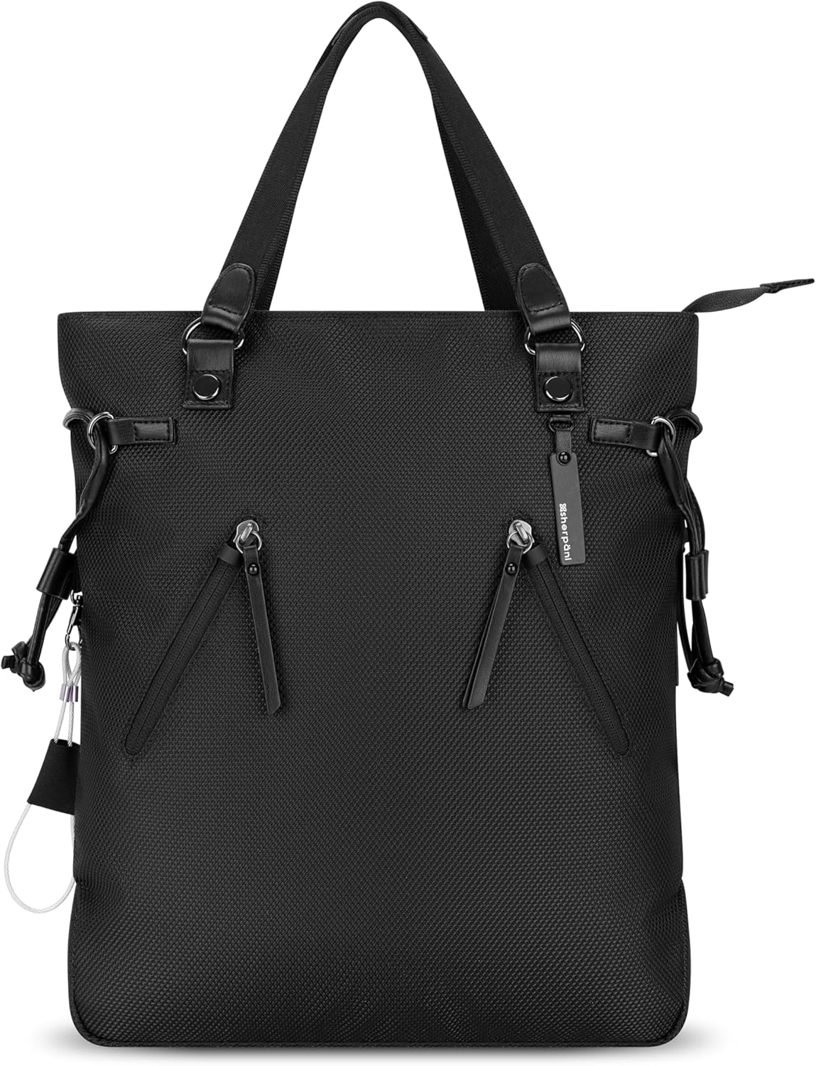 Sherpani Tempest, Anti Theft Convertible Backpack Tote, 14L Travel Backpack, Travel Gifts for Women, Handbags, RFID Protection, Metal Hardware, Fits 15” Laptop (No Sleeve) (Carbon)