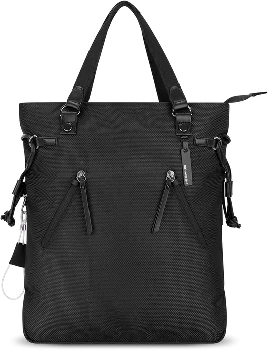 Sherpani Tempest, Anti Theft Convertible Backpack Tote, 14L Travel Backpack, Travel Gifts for Women, Handbags, RFID Protection, Metal Hardware, Fits 15” Laptop (No Sleeve) (Carbon)