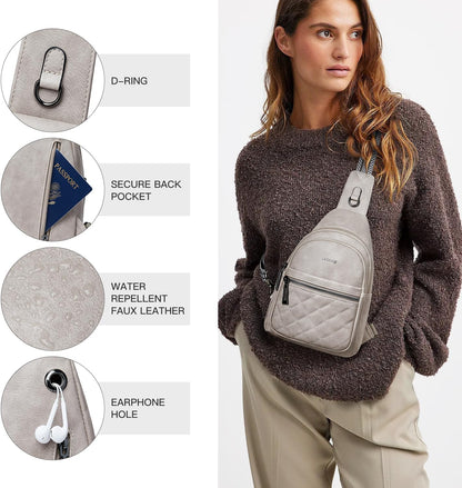 Sling Bag For Women Fanny Pack Crossbody Travel Shoulder Belt Bags Tote Backpack Purse Faux Leather