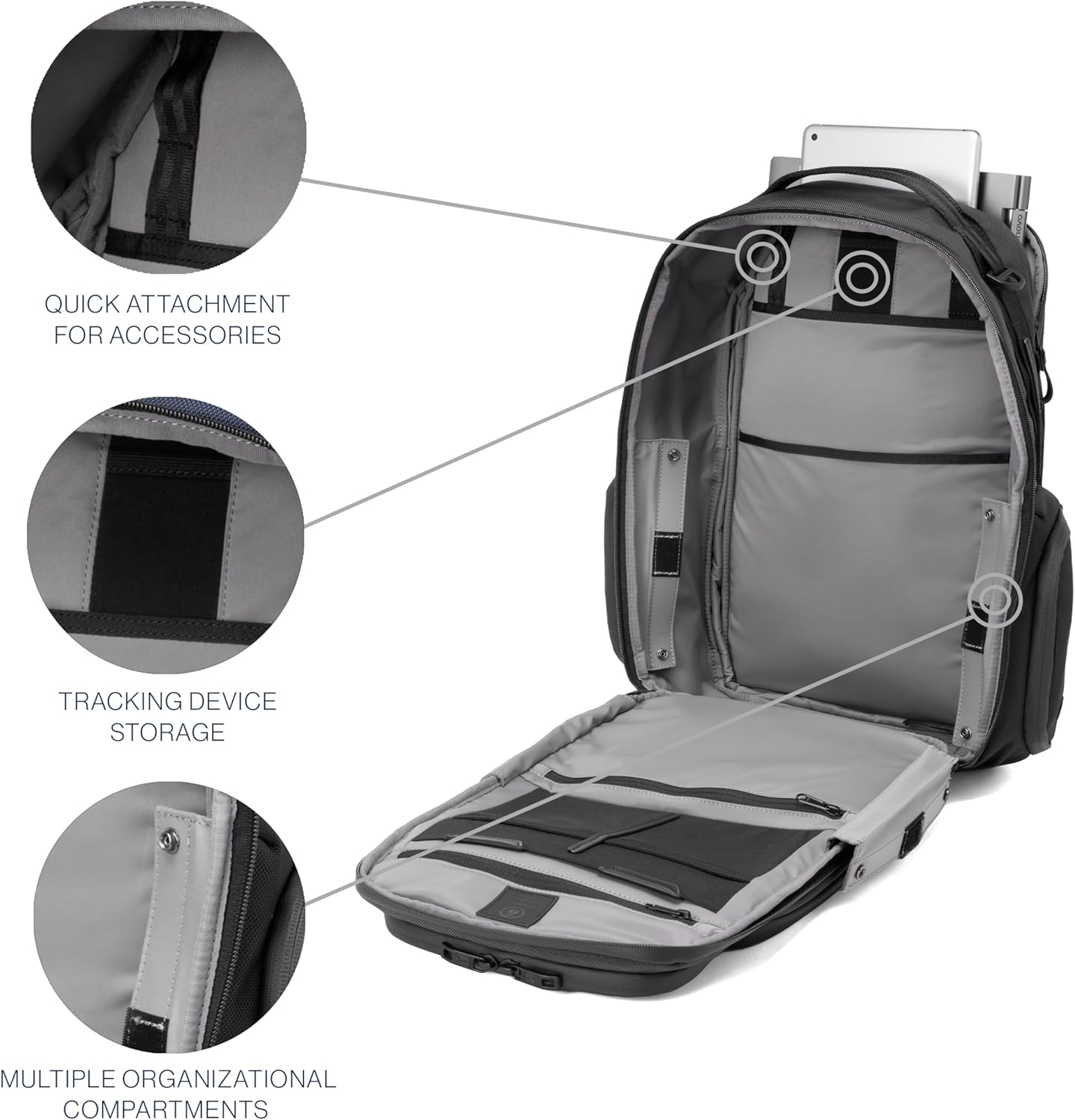 Travelpro Altitude Large Expandable Travel Laptop Backpack 30-36L, 16 Inch Laptop, Water Resistant, Work, Business, Men and Women, Jet Black