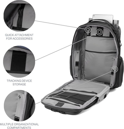 Travelpro Altitude Large Expandable Travel Laptop Backpack 30-36L, 16 Inch Laptop, Water Resistant, Work, Business, Men and Women, Jet Black