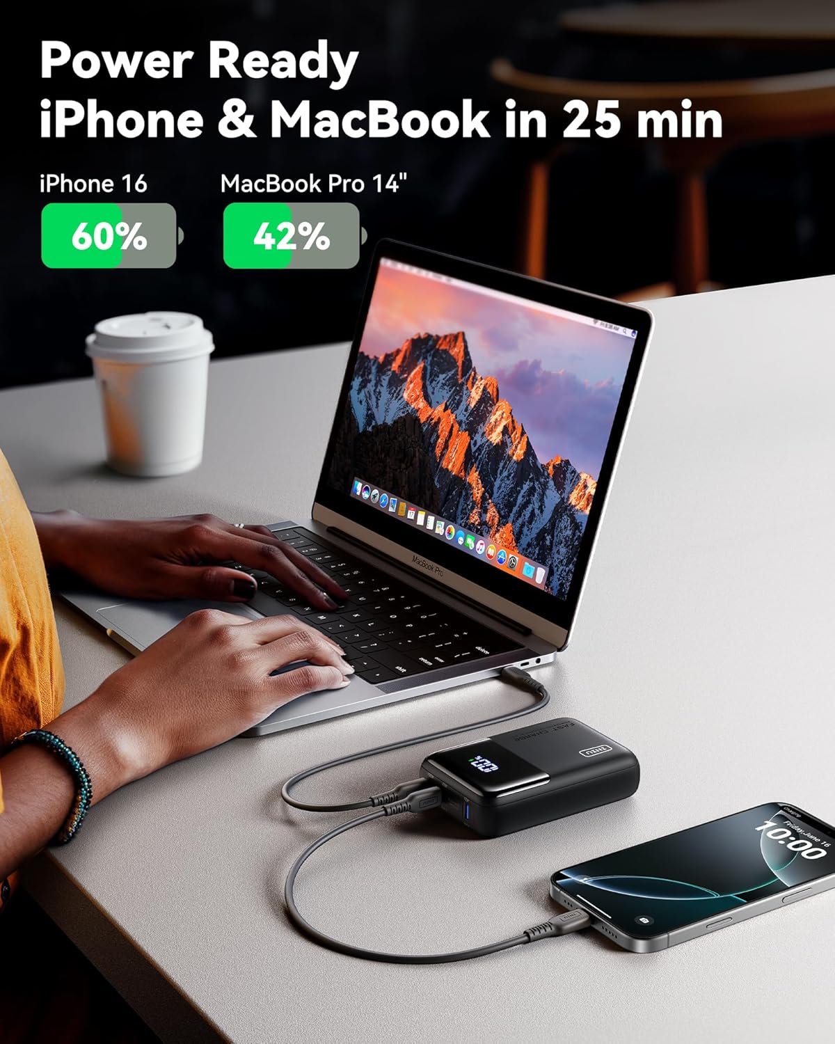 INIU Power Bank, 25000mAh 100W High Capacity Laptop & Phone Small Portable Charger, Fast Charging Flight Cruise Ship Family Trip Accessories Battery Pack for College Student Travelers Boys Girls, Blue