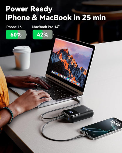 INIU Power Bank, 25000mAh 100W High Capacity USB C Laptop & Phone Portable Charger, Fast Charging Flight Cruise Ship Travel Essential Mini Battery Pack for College Students Travelers Boys Girls, Red