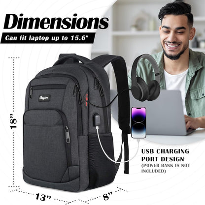 Black Backpack for School, School Backpack for Boys Girls Teens, Backpacks for Men Women, College Back Pack, Book Bag, Water Resistant Bookbag, mochilas escolares para adolescentes