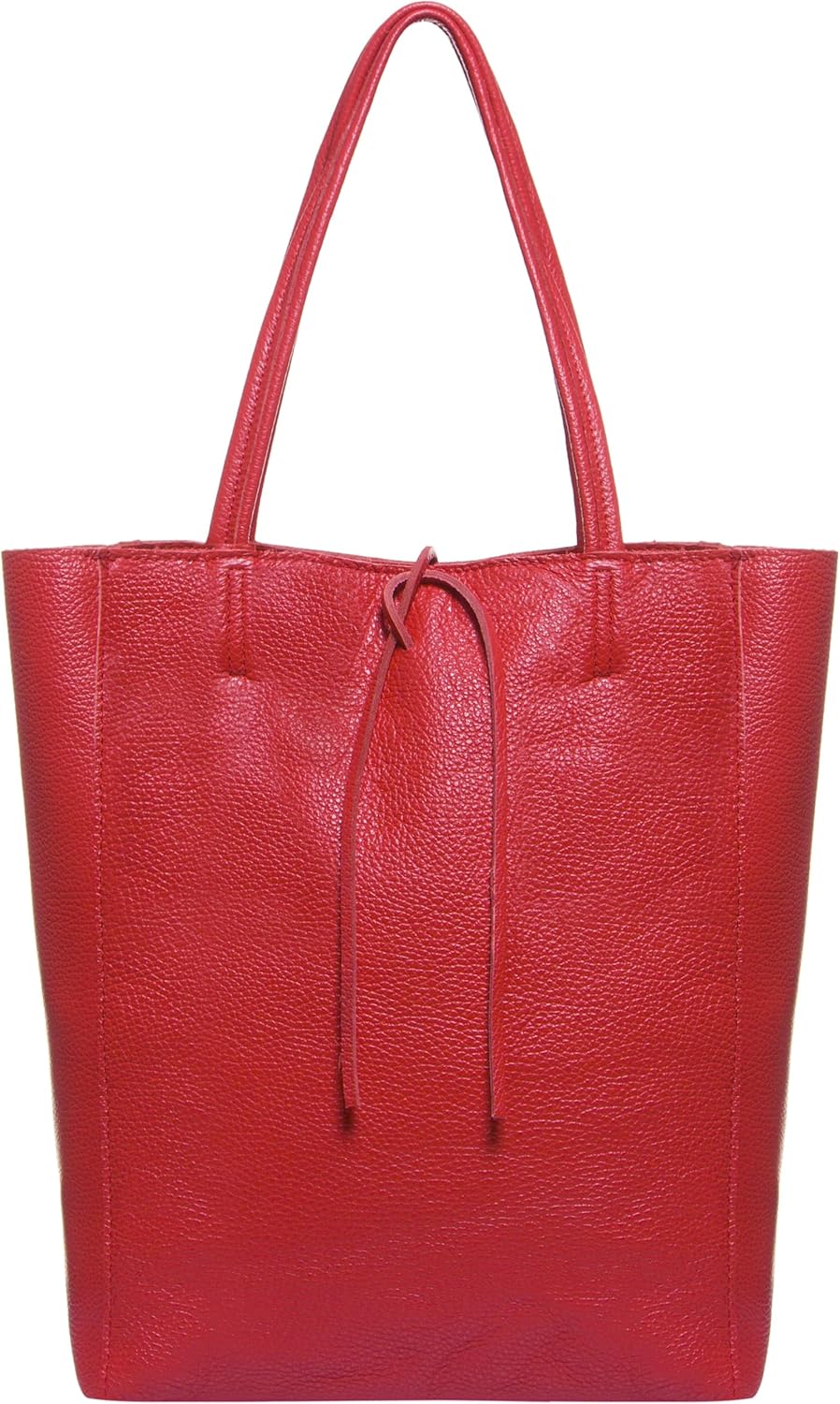 Italian Calf Leather Tote for Women with Zipper, Inner Pocket & Flat Base | Soft Unlined Shopper for Work & Travel