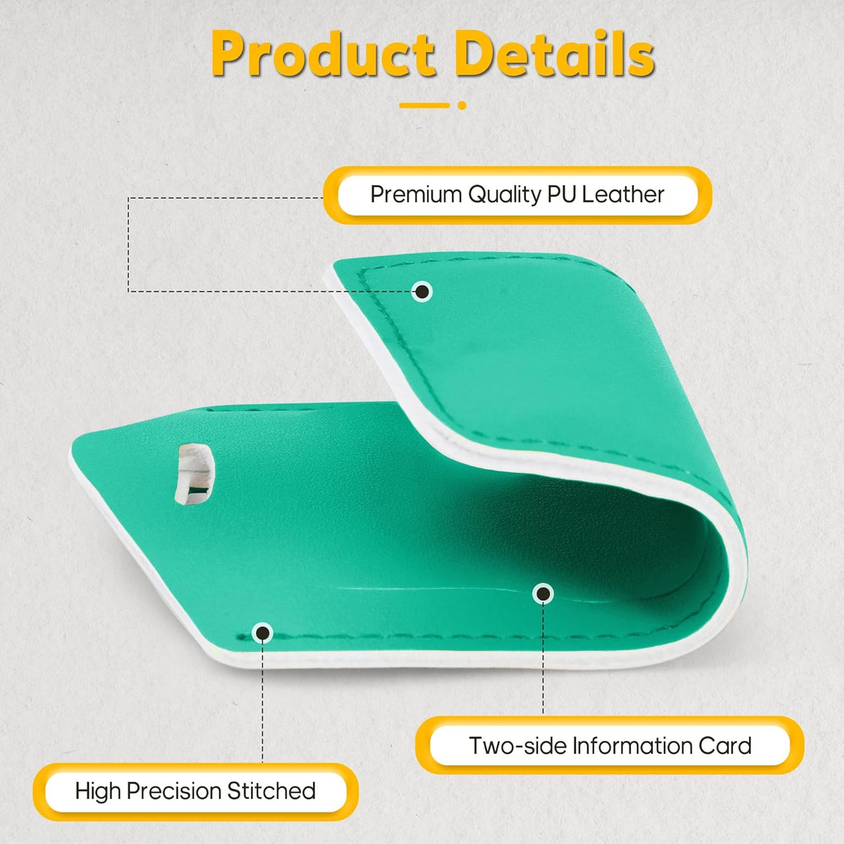 Travelambo Luggage Tags for Suitcases Faux Leather Privacy Protection 6 Pack Bag Tags Travel Accessories Essential, Blooming Green